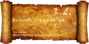 Kolcsár Leonárd névjegykártya